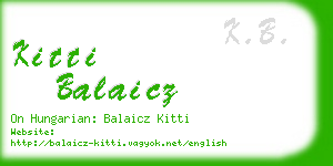 kitti balaicz business card